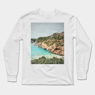 Hidden Beach Turquoise Water Film Photography Long Sleeve T-Shirt